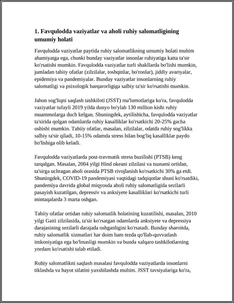 FAVQULODDA VAZIYATLARNING AHOLINING RUHIY SALOMATLIGI VA PSIXOLOGIK -IJTIMOIY FAROVONLIGIGA TA'SIRI 3