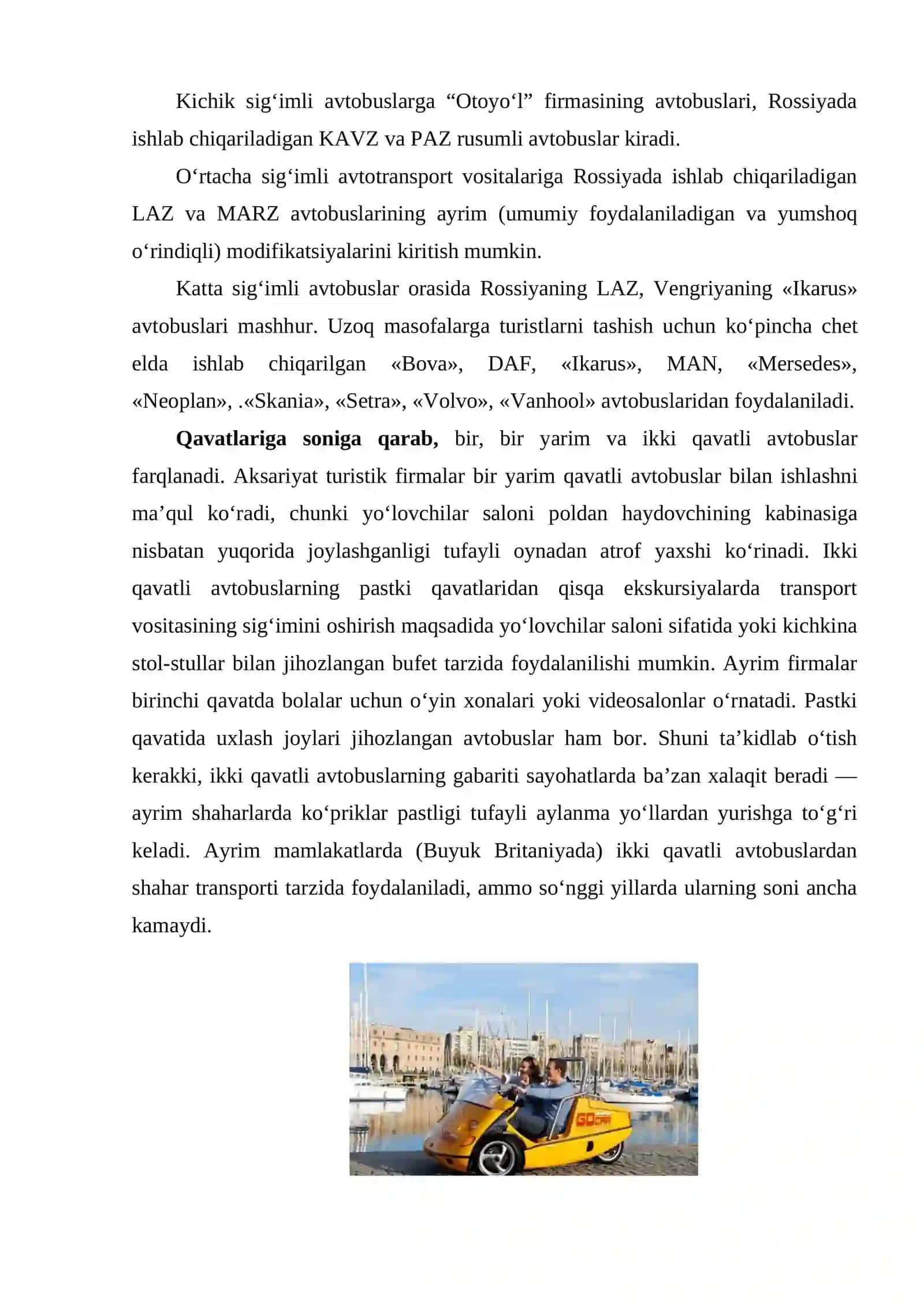 Turistlarga avtotransport vositalarida xizmat ko‘rsatish 3