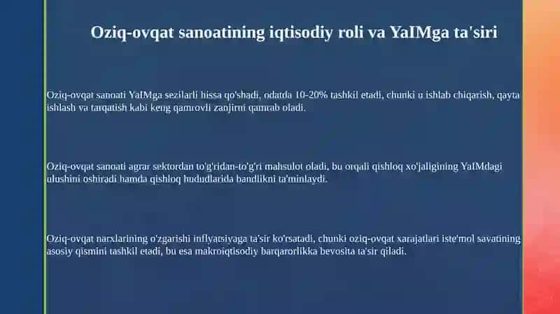 Oziq-ovqat sanoatining milliy iqtisodiyoti va makroiqtisodiyoti 3