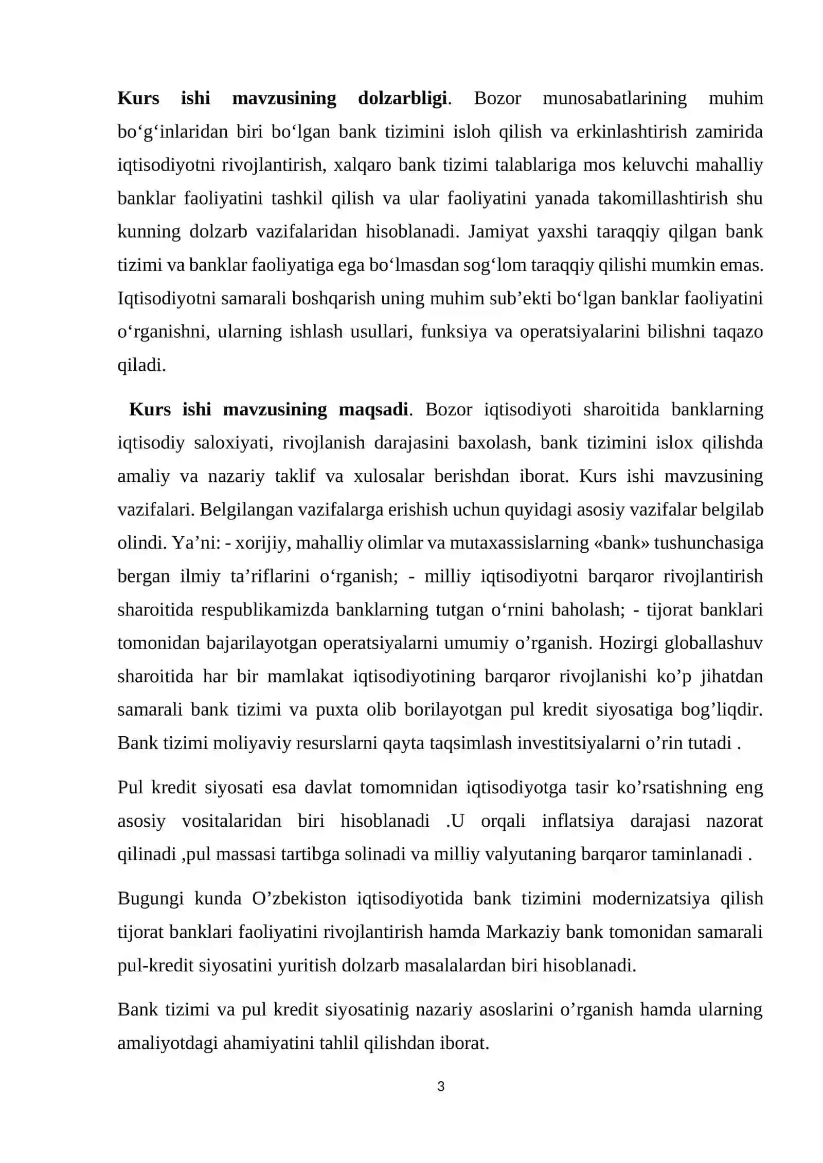 Bank tizimi. Pul- kredit siyosati mavzusida 3