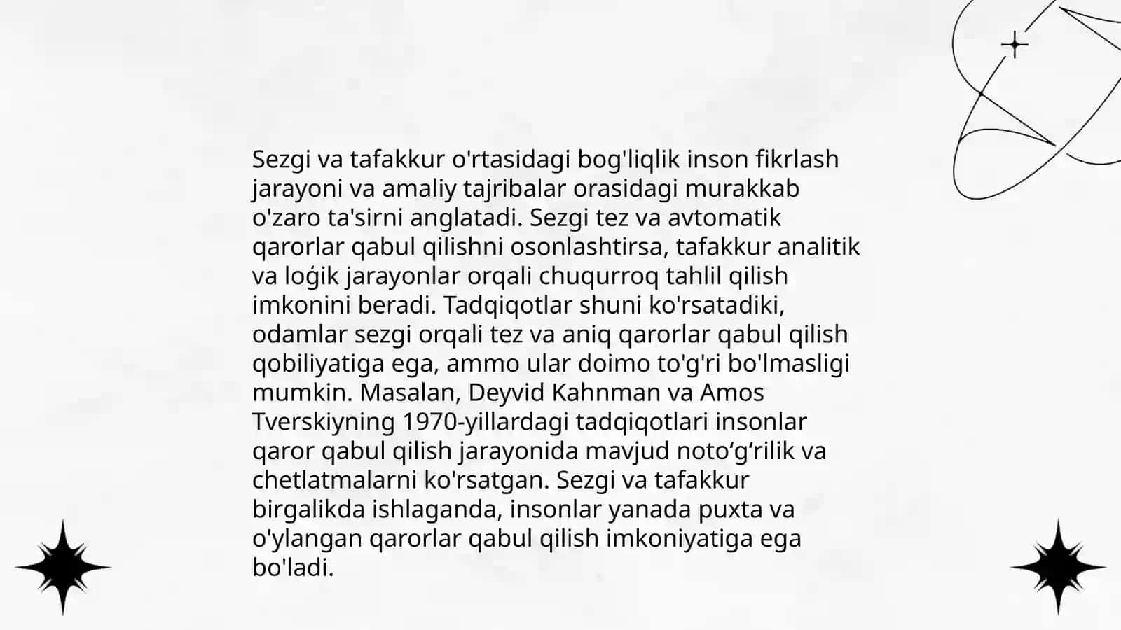Bilish jarayonlari haqida tushuncha. Sezgi 3