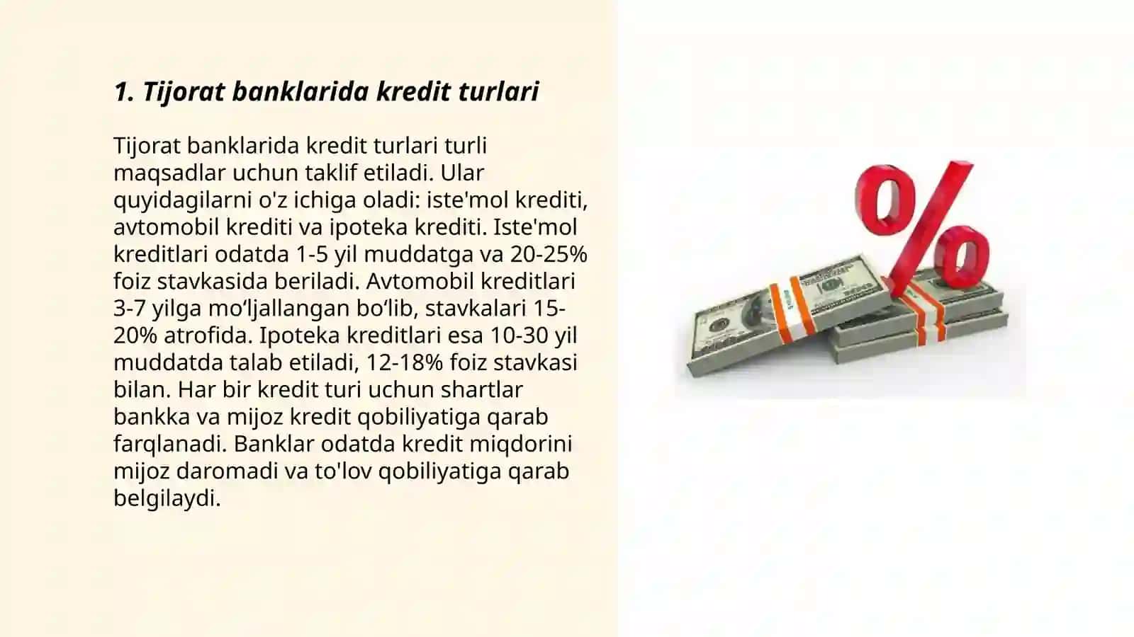 Tijorat banklarida kredit turlari 3