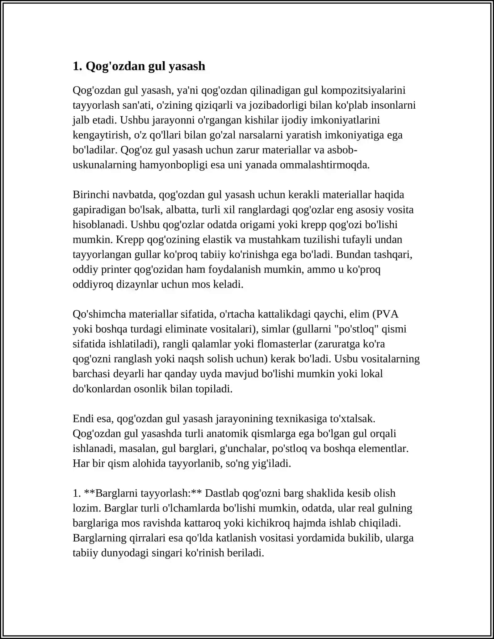 DEKARATIV QOG'OZ TURLARI 3