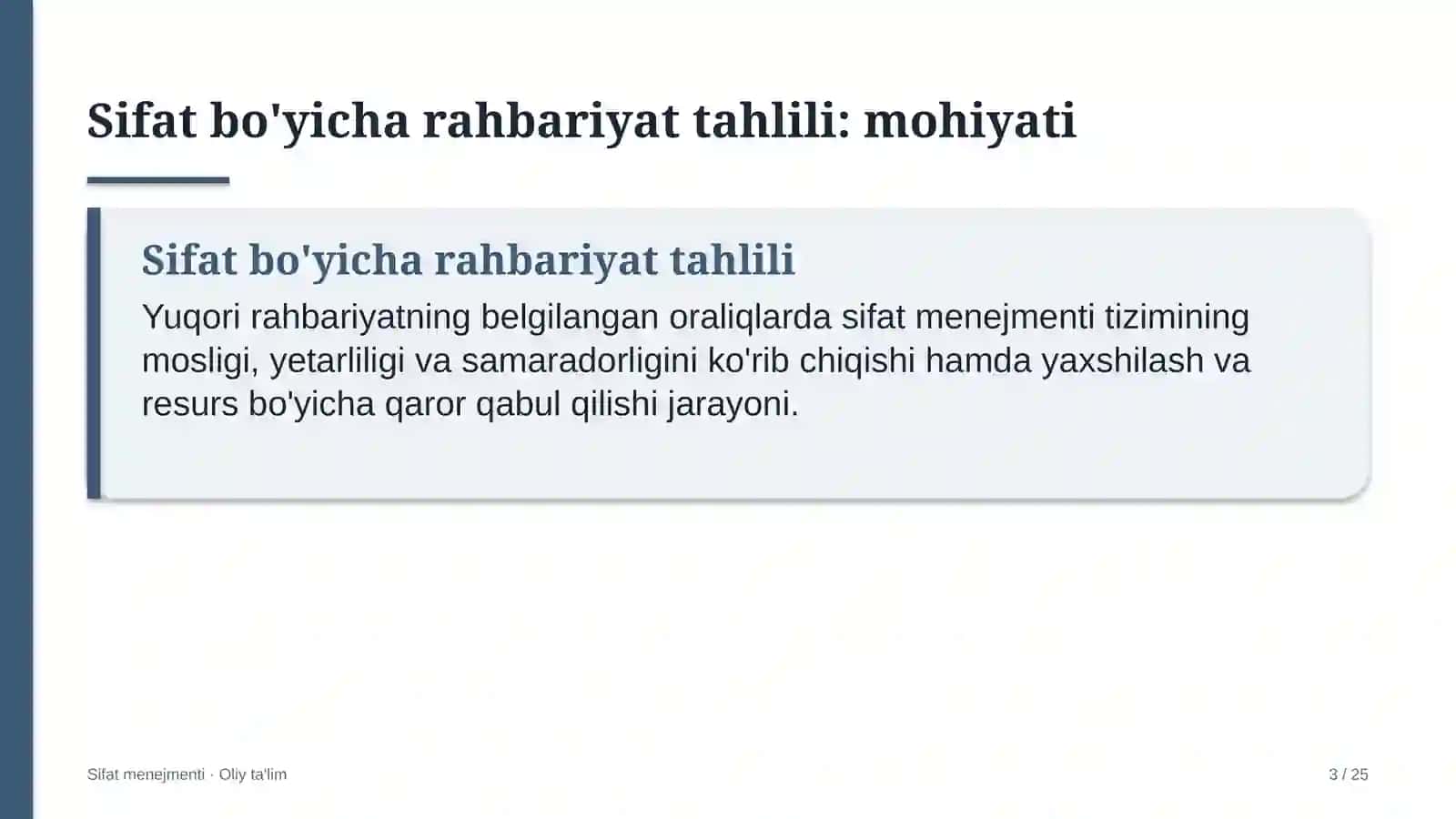 Dublyaj studiyalarida sifat bo'yicha rahbariyat tahlilini o'tkazish 3