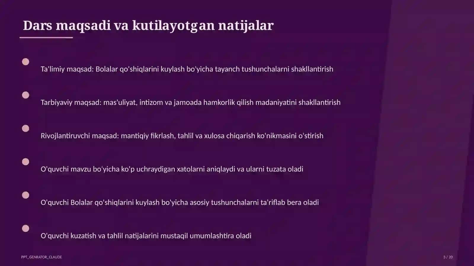 Bolalar qo'shiqlarini kuylash (1-sinf) 3