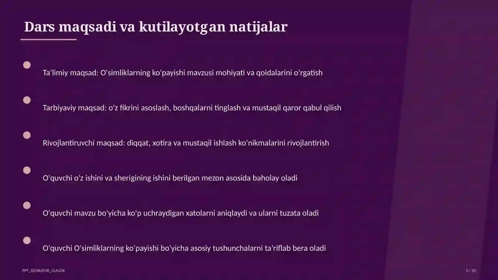 O'simliklarning ko'payishi (3-sinf) 3