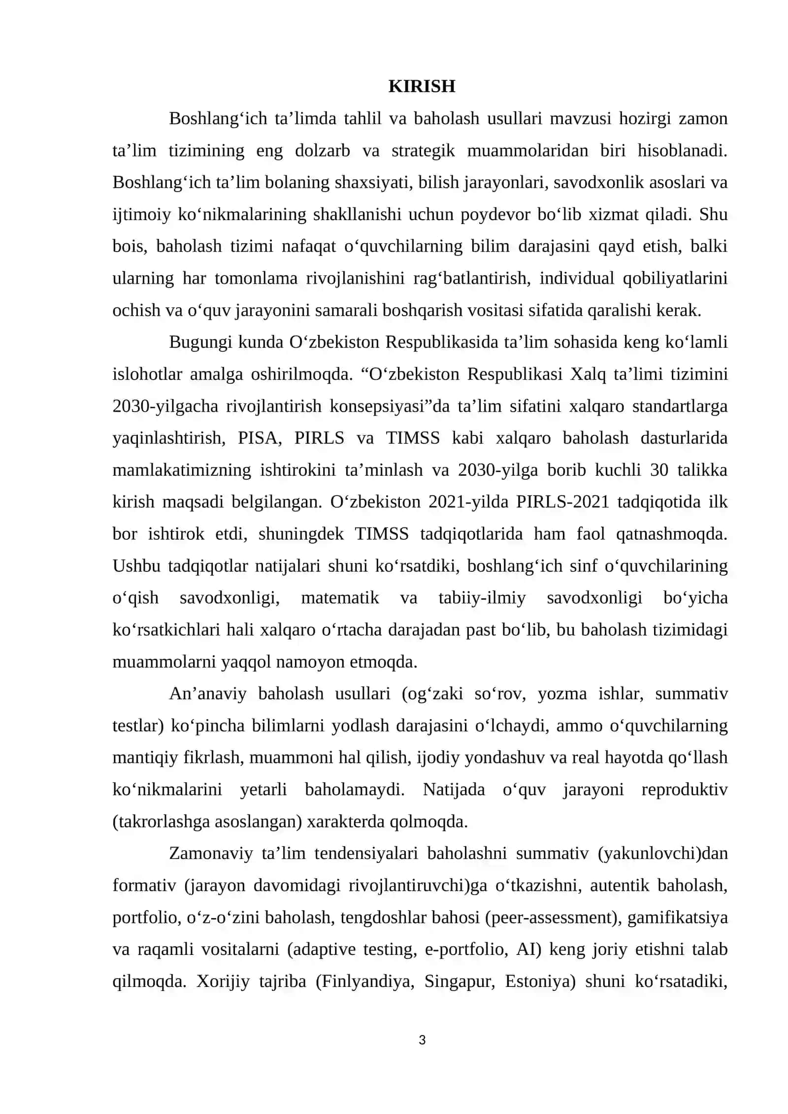 Boshlang‘ich ta’limda tahlil va baholash usullari: zamonaviy tendensiyalar va muammolar 3