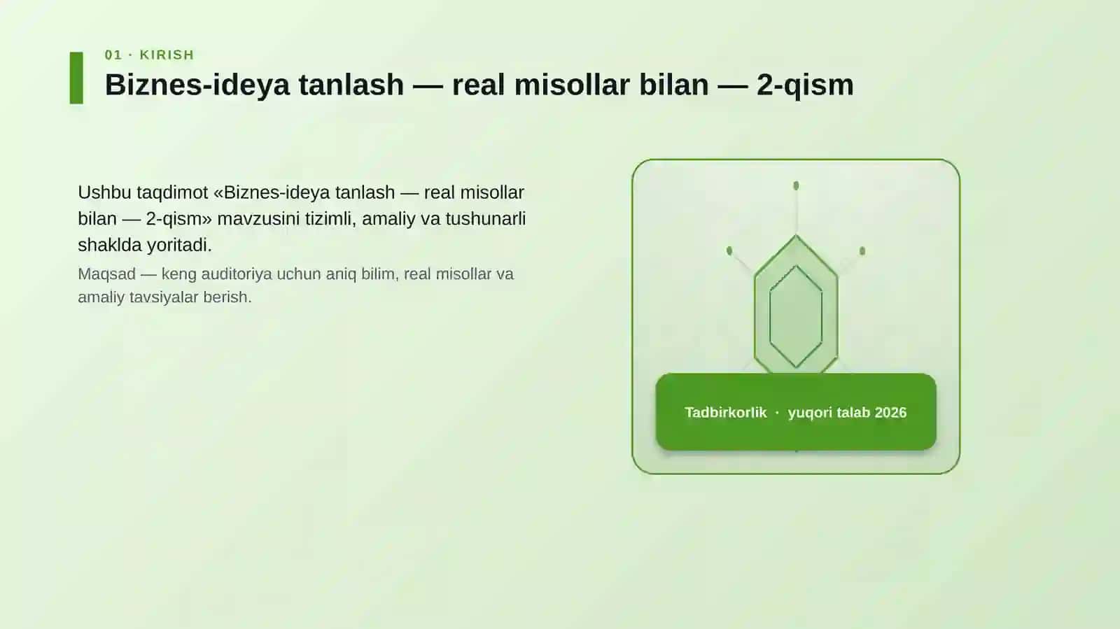 Biznes-ideya tanlash — real misollar bilan — 2-qism 3