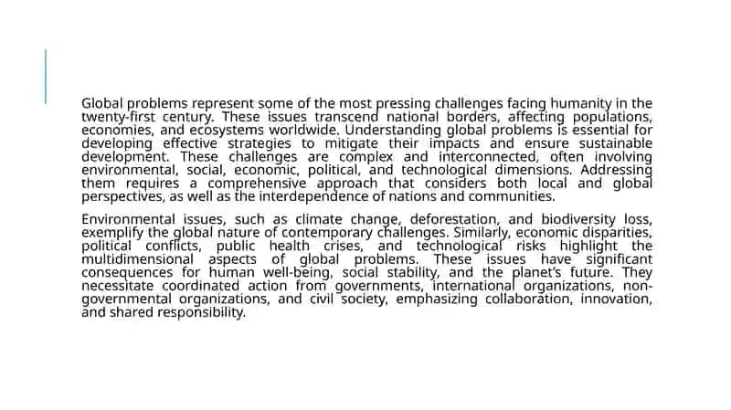 Global problems 3