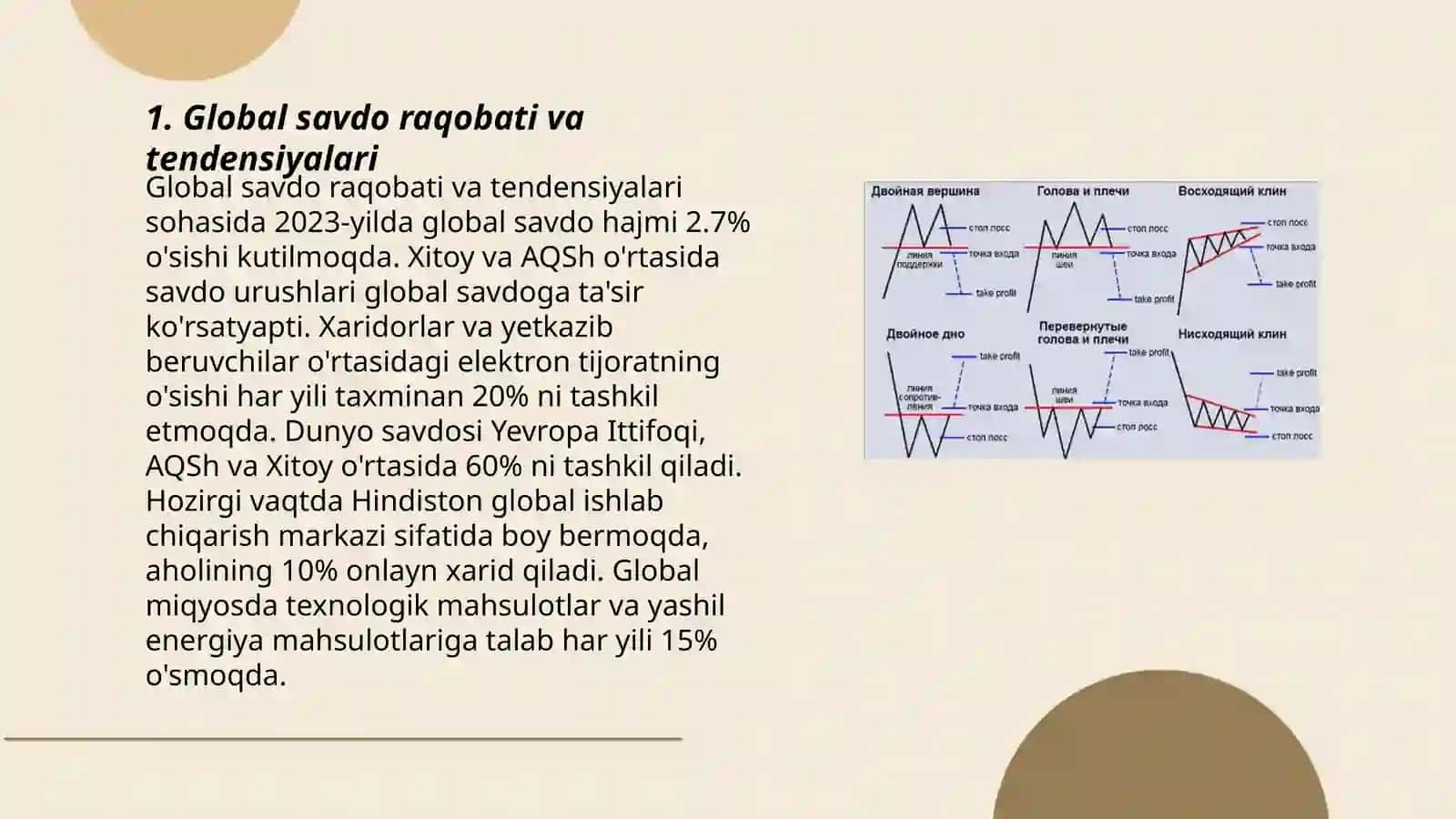 Jahon tovar va xizmatlar savdosining rivojlanish tendensiyalari 3