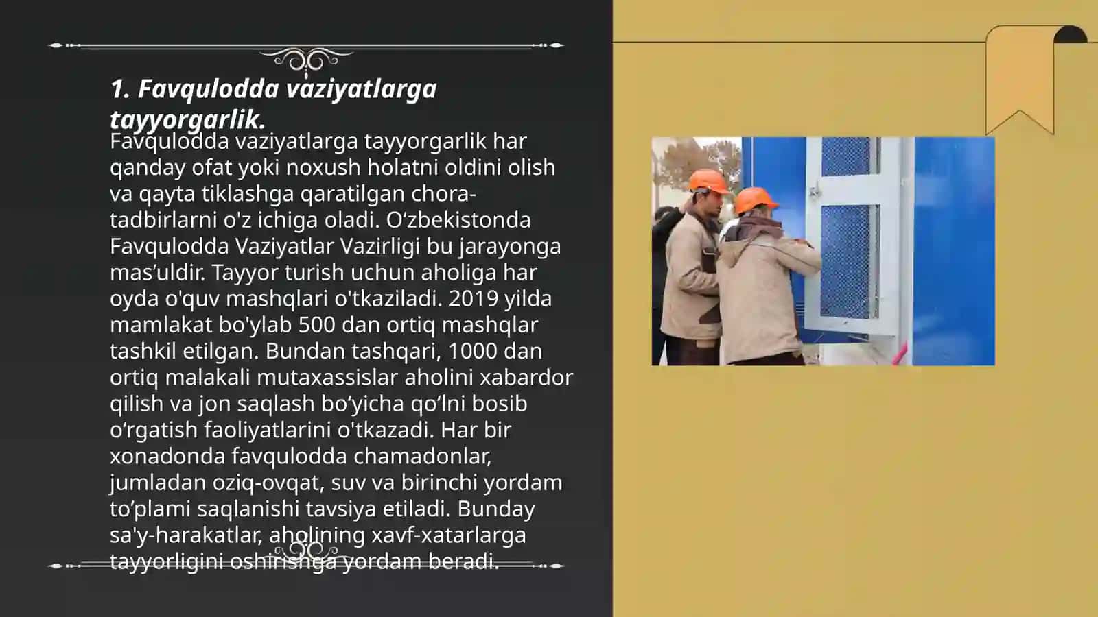 Favqulodda vaziyatlarga tayyorgarlik 3