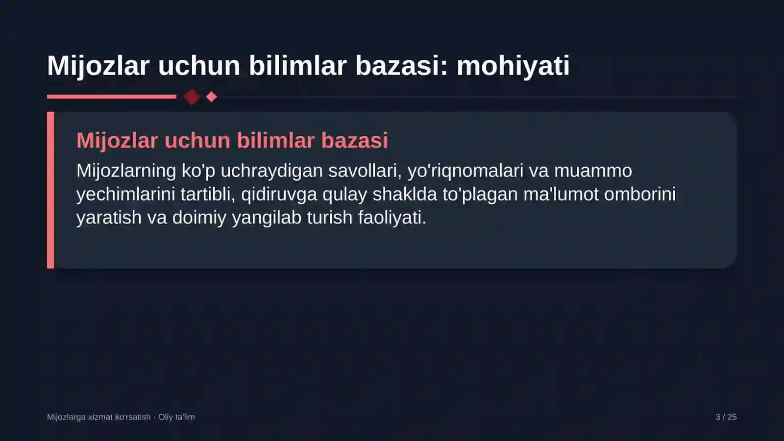 Faktoring kompaniyalarida mijozlar uchun bilimlar bazasini yaratish 3
