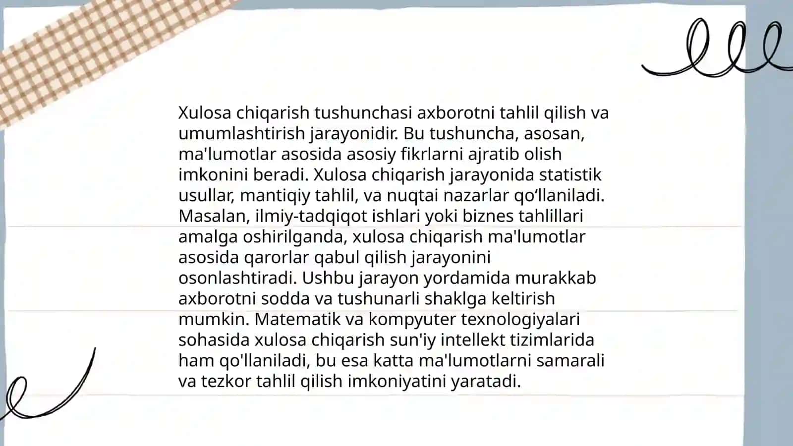 Xulosa chiqarishning umumiy mantiqil tavsifi 3