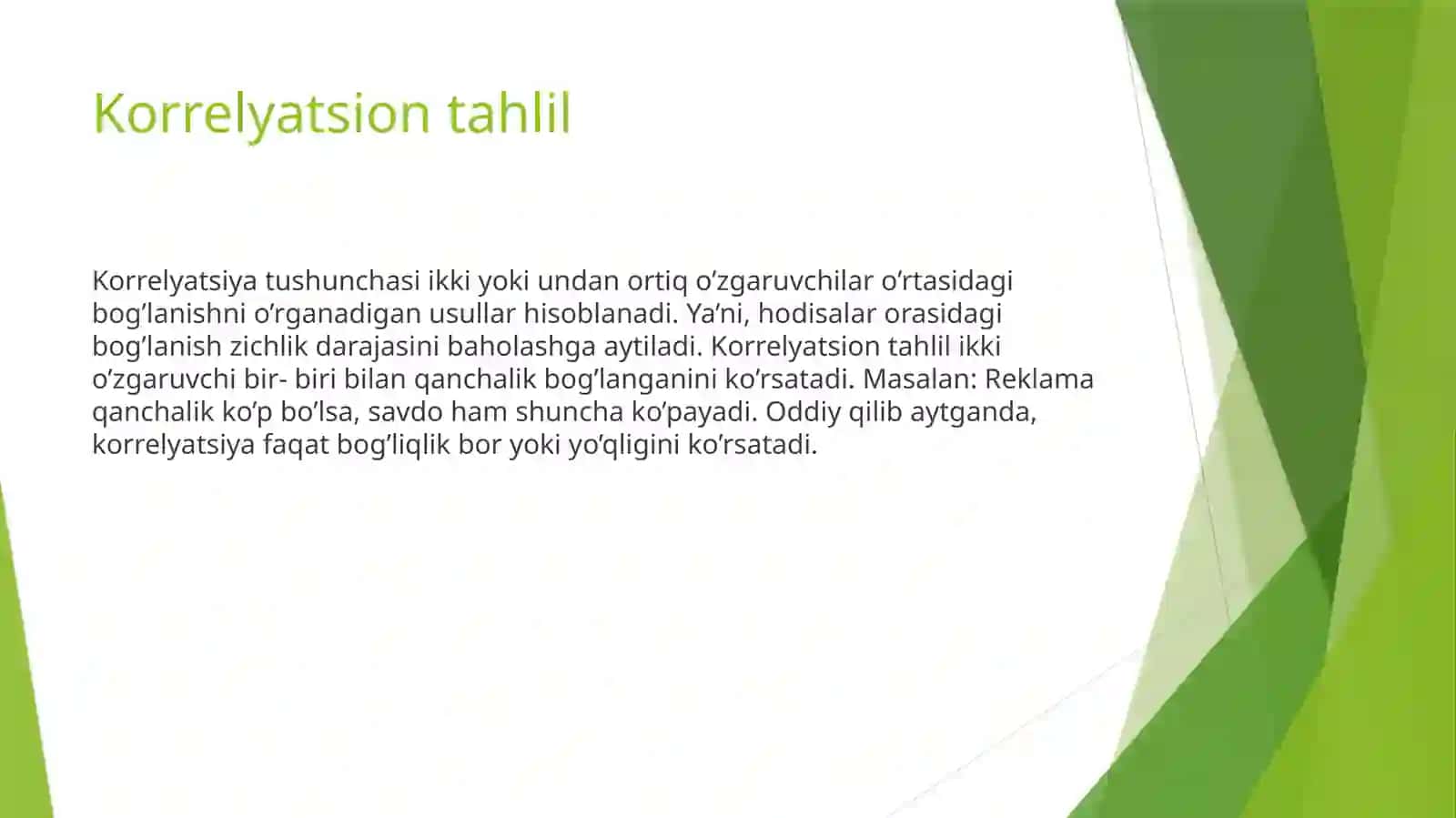 KORRELYATSION VA REGRESSION TAHLIL USULLARI 3