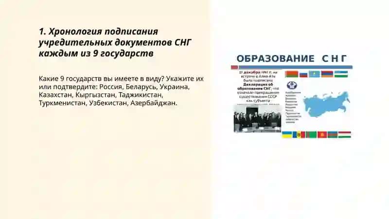 Хронологическая таблица СНГ:9 государств 3