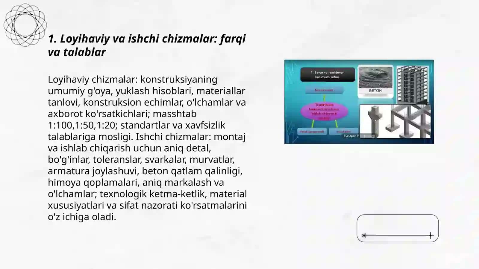 Metall yogʻoch va temir beton qurilish konstruksiyalarining chizmalarini bajarish 3