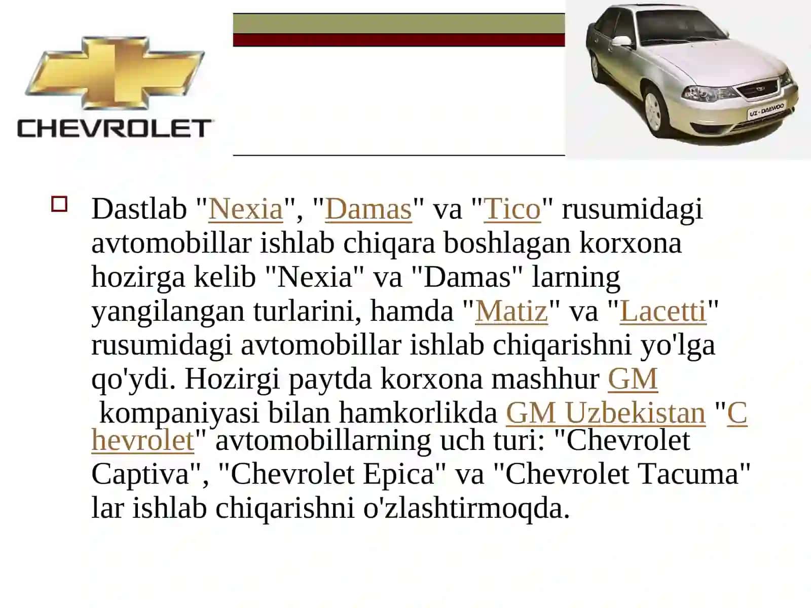 GM-O'zbekistonCHEVROLET 3