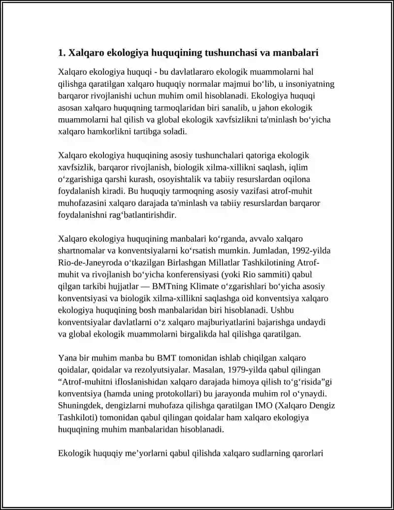 XALQARO EKOLOGIYA HUQUQI REFERAT 3