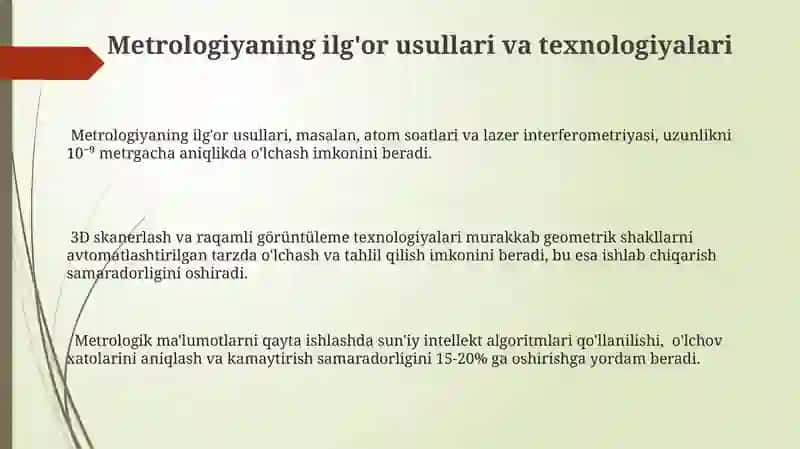 Metrologiya fanining vujudga kelishi va rivojlanishi tarixi 3