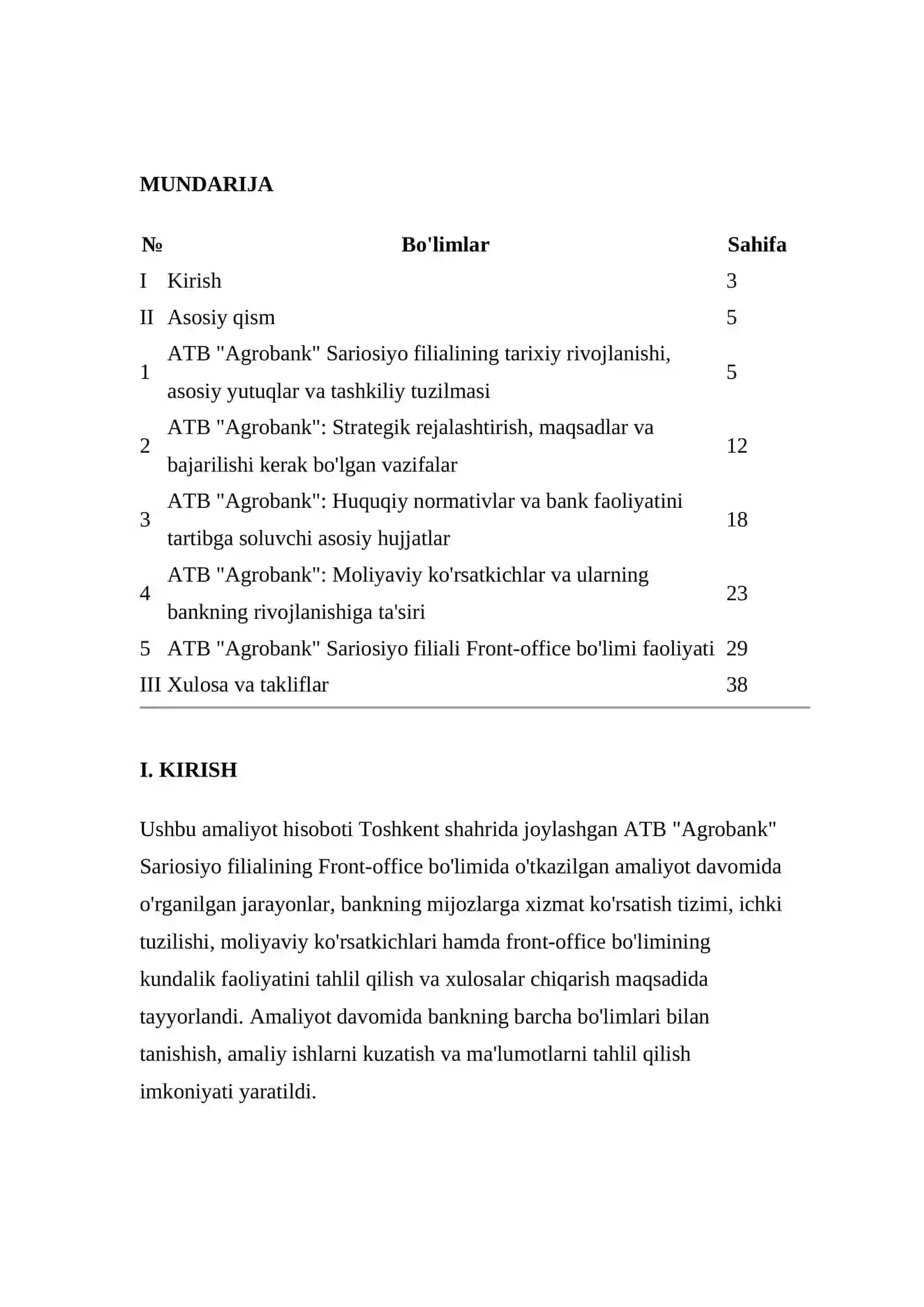 ATB "Agrobank" Sariosiyo filialining amaliyot to'g'risida 3