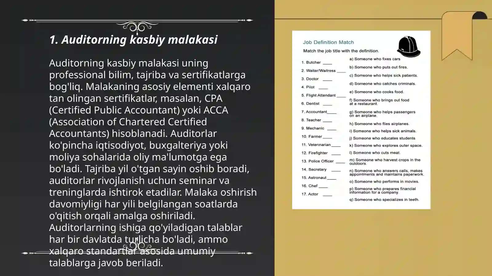 Auditorlik kasbiga qo'yiladigan malakaviy talablar 3