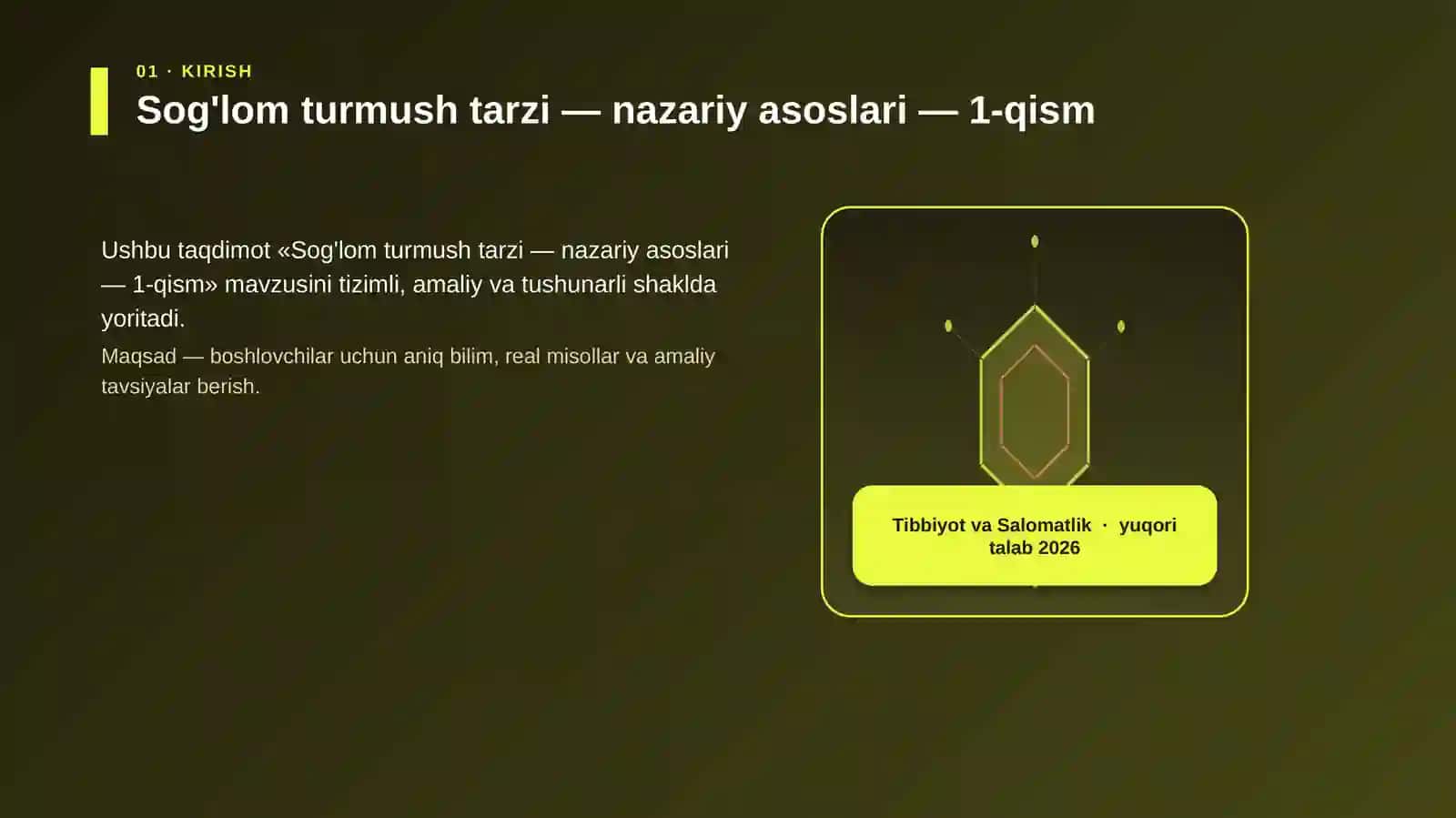Sog'lom turmush tarzi — nazariy asoslari — 1-qism 3