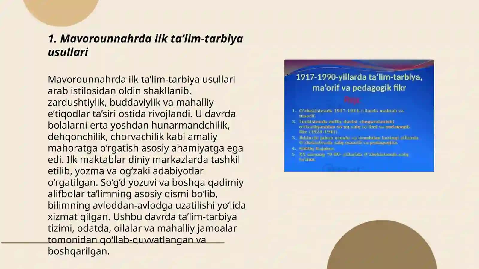 Mavorounnahrda ta’lim-tarbiya va pedagogik fikrlar 3