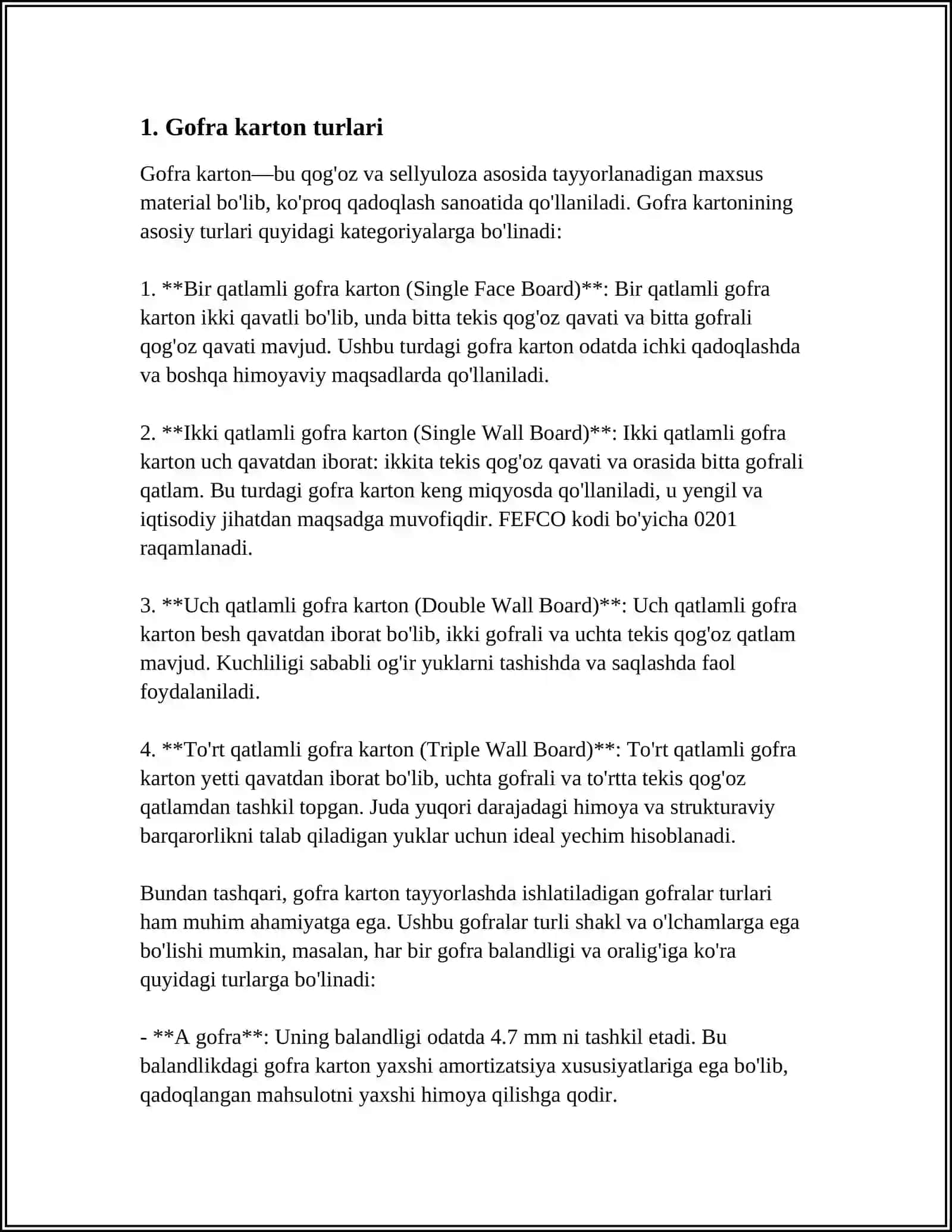 GOFRA KARTON ISHLAB CHIQARISH TEXNOLOGIYASI 3