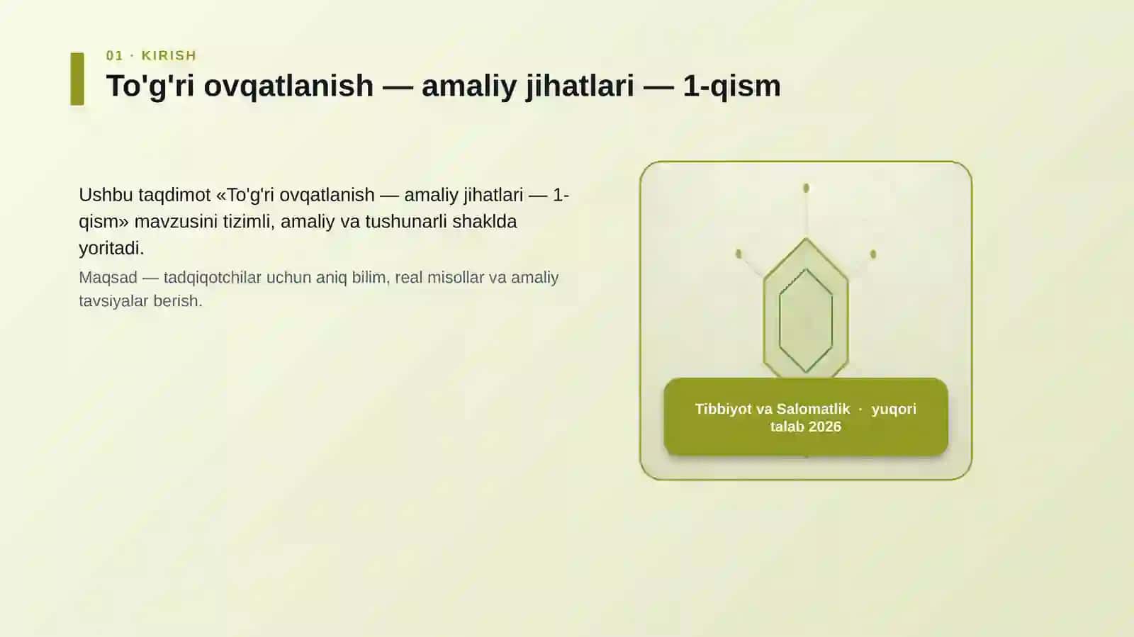 To'g'ri ovqatlanish — amaliy jihatlari — 1-qism 3