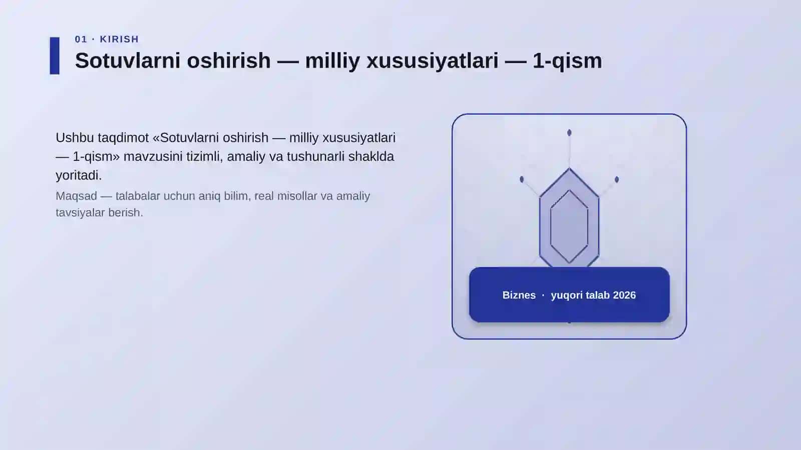 Sotuvlarni oshirish — milliy xususiyatlari — 1-qism 3