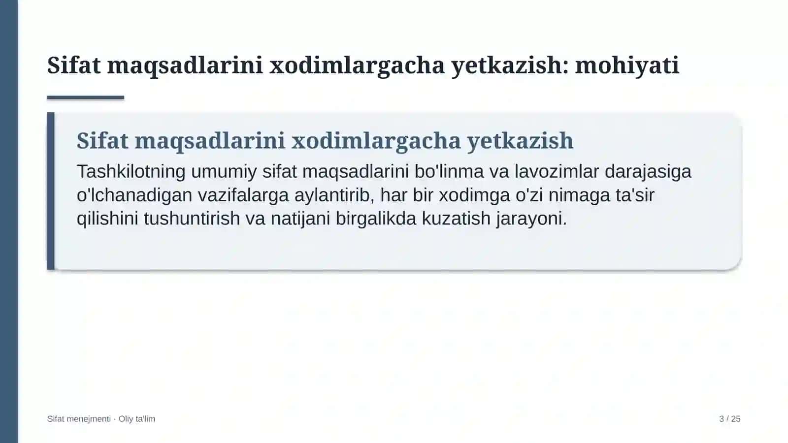 qurilish materiallari sanoatida sifat maqsadlarini xodimlargacha yetkazish 7886 3
