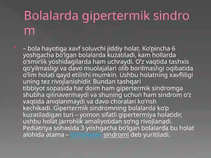 Gipertermiya.TalvasasindromiMiyashishi 3