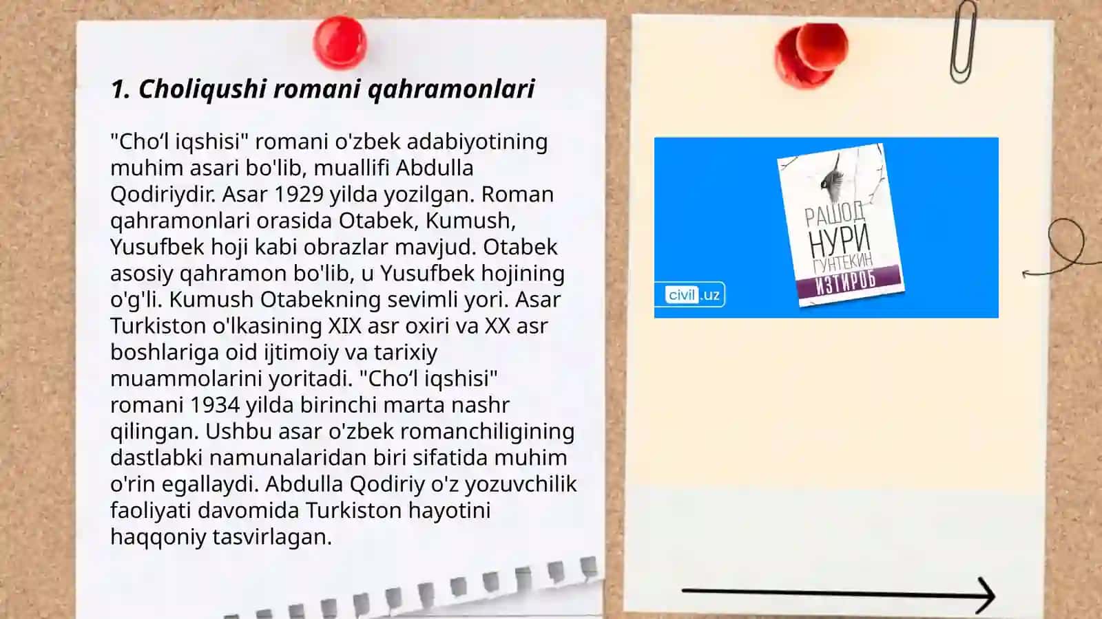 Rashod Nuri Guntekinning Choliqushi romaniga nazar 3