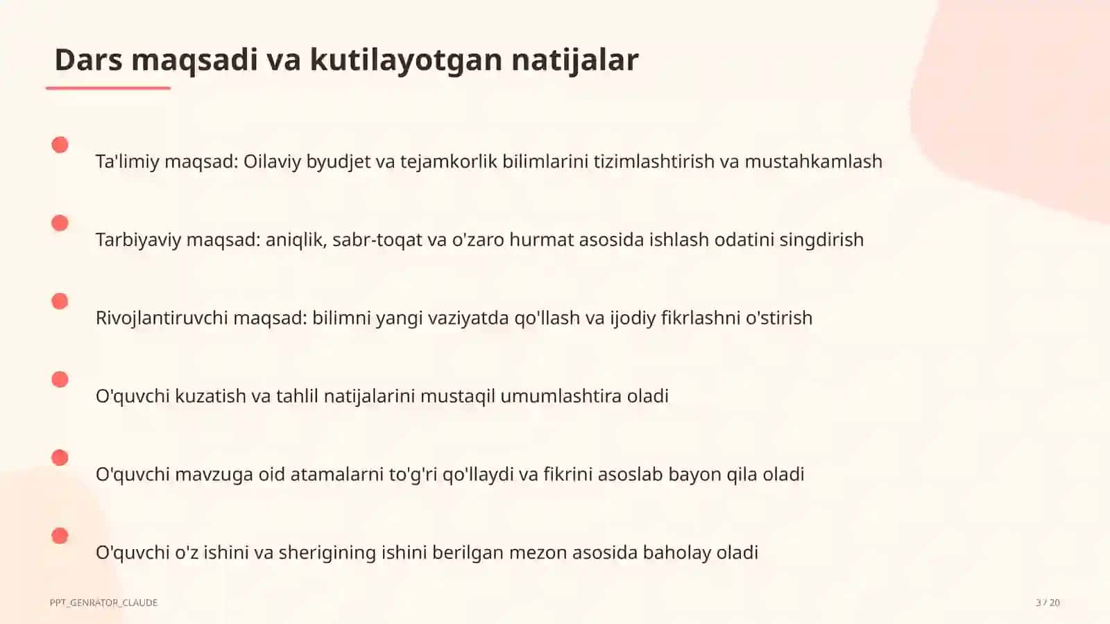 Oilaviy byudjet va tejamkorlik (9-sinf) 3