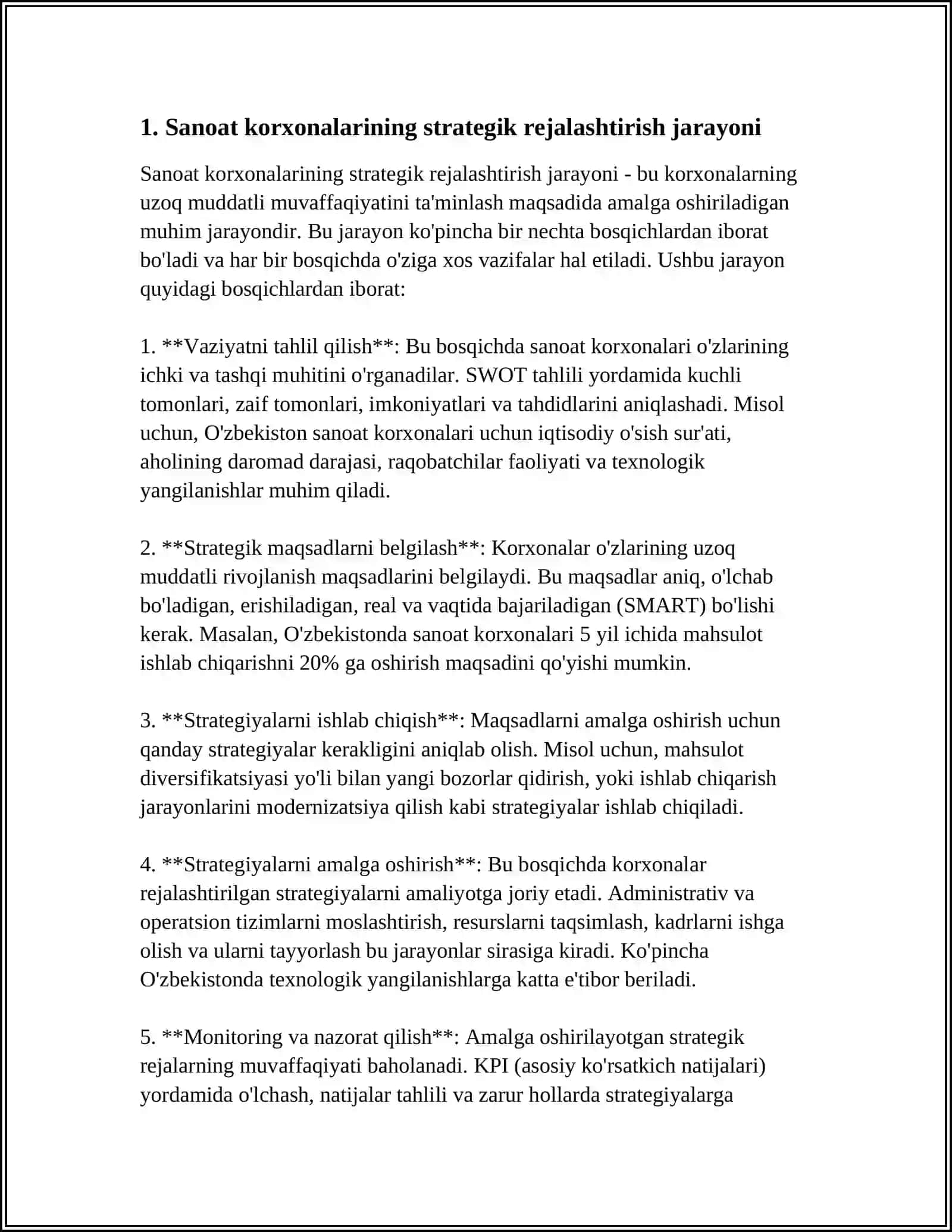 SANOAT KORXONALARINI STRATEGIKLASHTIRISH TENDENSIYALARINI STRATEGIK TAHLIL QILISHNING MOHIYATI 3