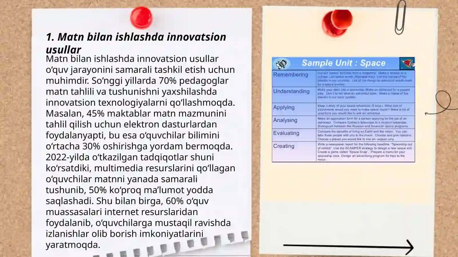 Boshlangʻich ta'limda matin ustida ishlash orqali oʻquvchilar nutqini oʻstirish usullariga oid multimediali taqdimotlar yaratish 3