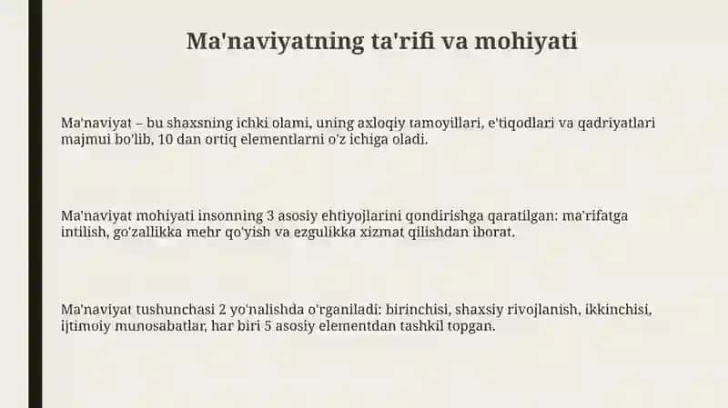 "yuksak ma'naviyat -yengilmas kuch " asarida ma'naviyat 3