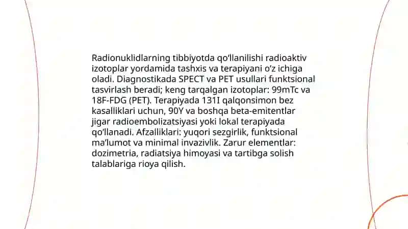 Radionuklidlarning tibbiyotda qoʻllanilishi 3