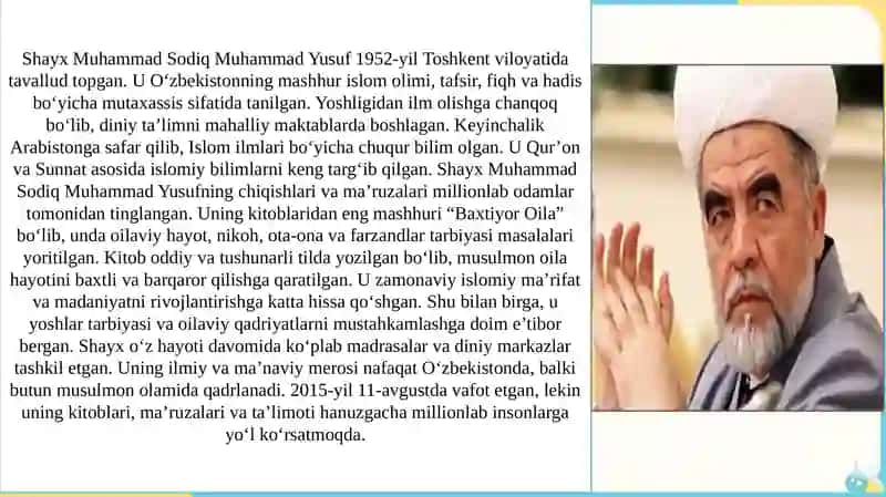 Shayx Muhammad Sodiq Muhammad Yusufning Baxtiyor oila asarida islom qadriyatlarining talqini 3