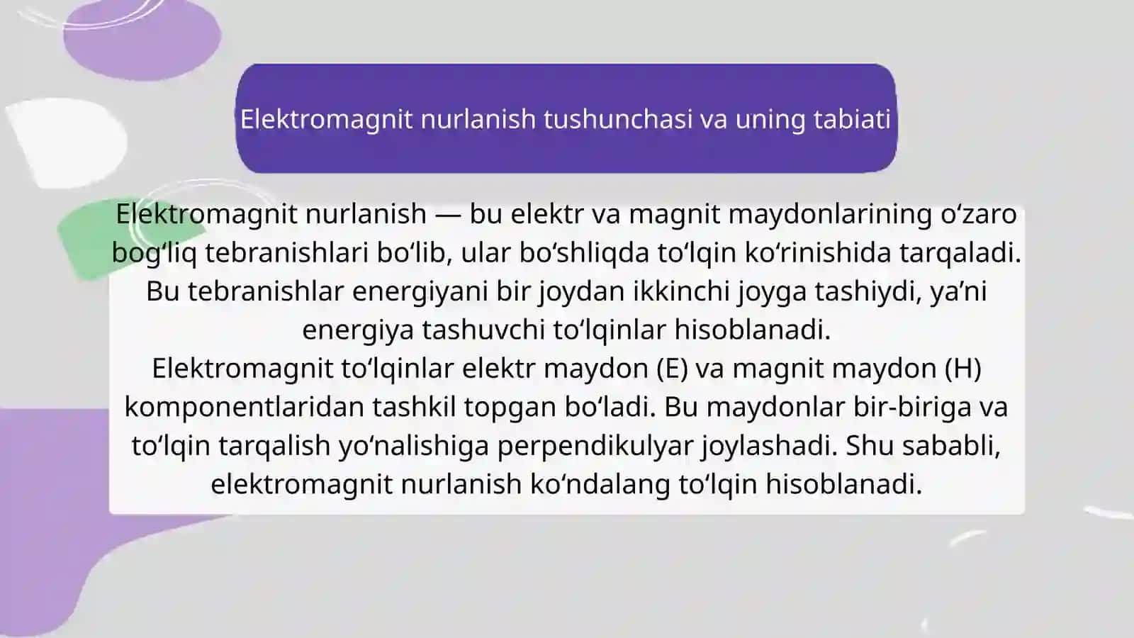 Elektromagnit Nurlanish 3