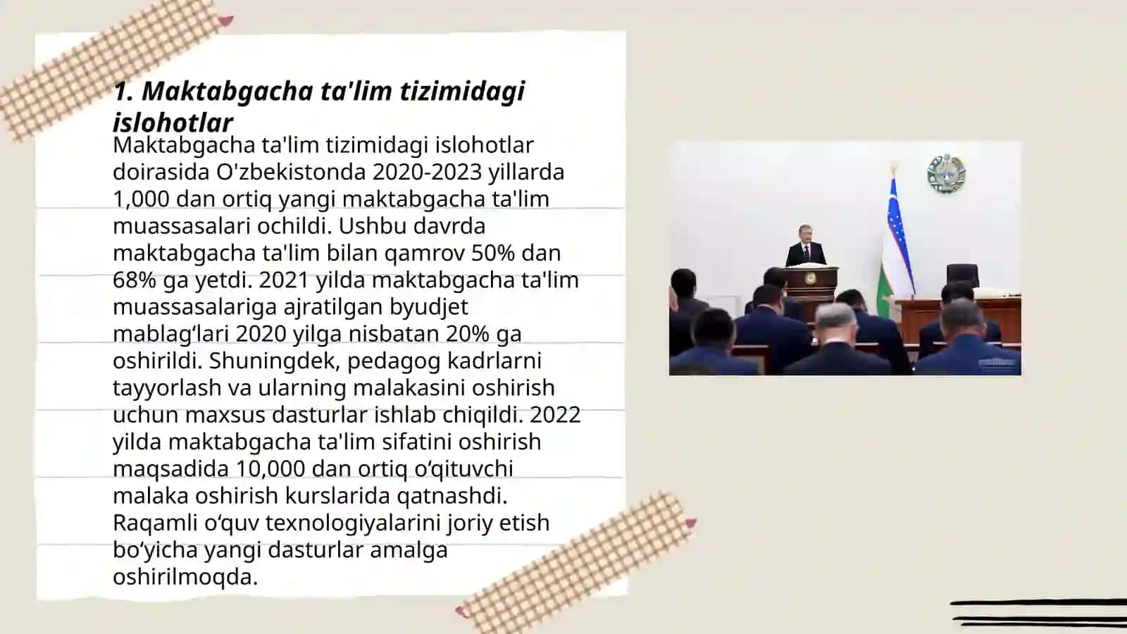 Maktabgacha ta'lim tizimidagi islohatlar 3