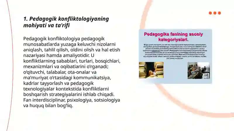 Pedagogik konfliktologiyaning mohiyati, ob'yekti, predmeti, maqsadi, vazifalari va fan sifatida paydo bo'lishi 3