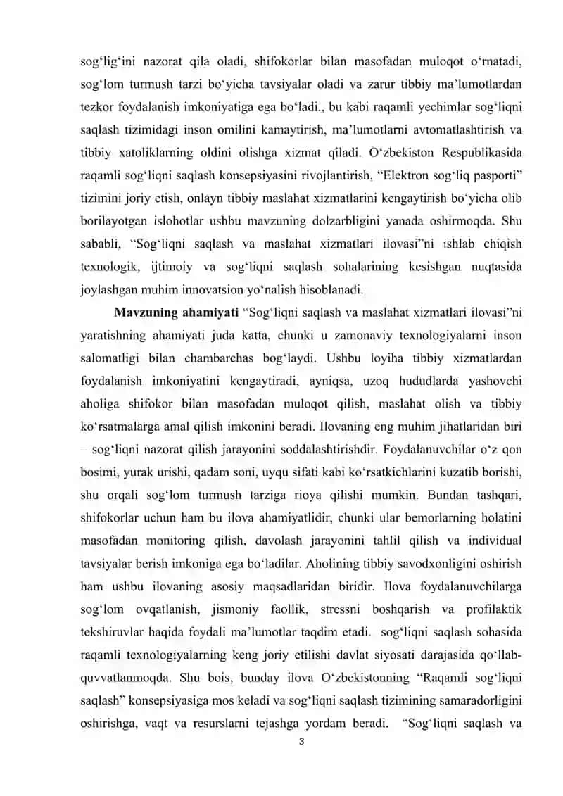Sog‘liqni saqlash va maslahat xizmatlari ilovalarini yaratish 3