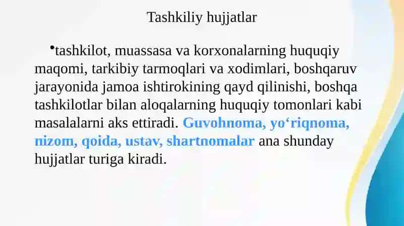 Tashkiliy hujjatlar 3