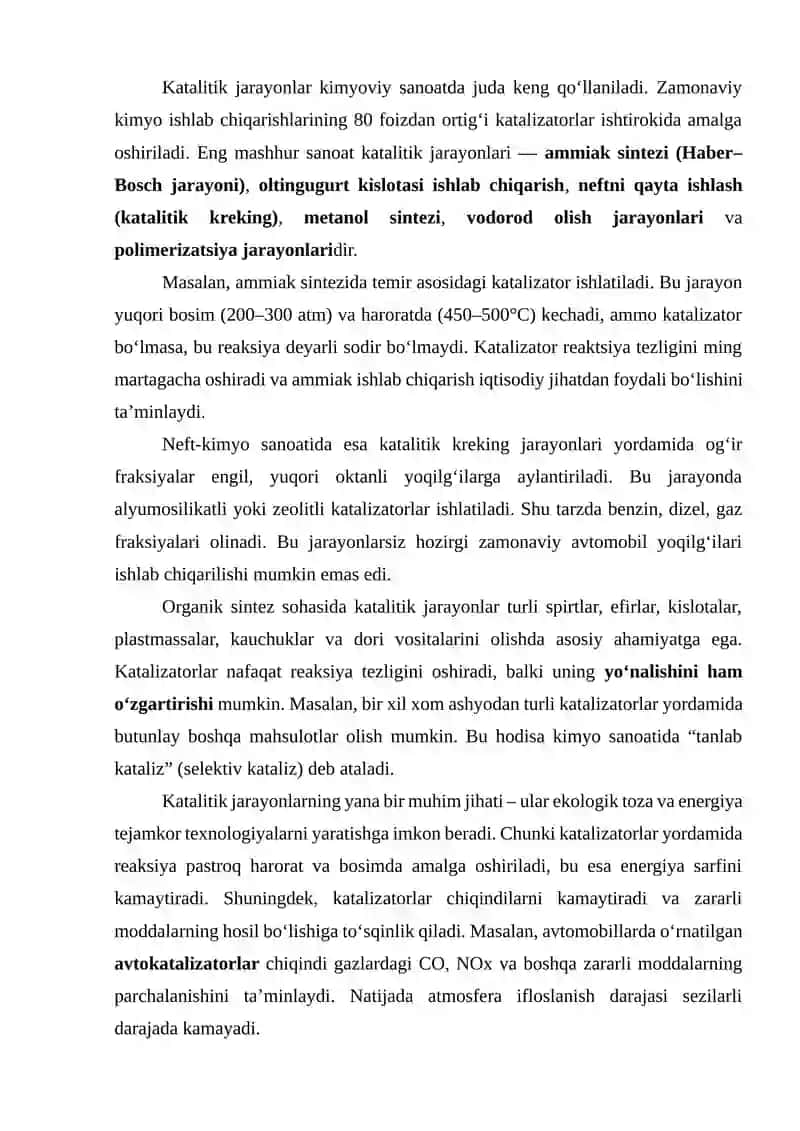 Katalitik jarayonlar 3