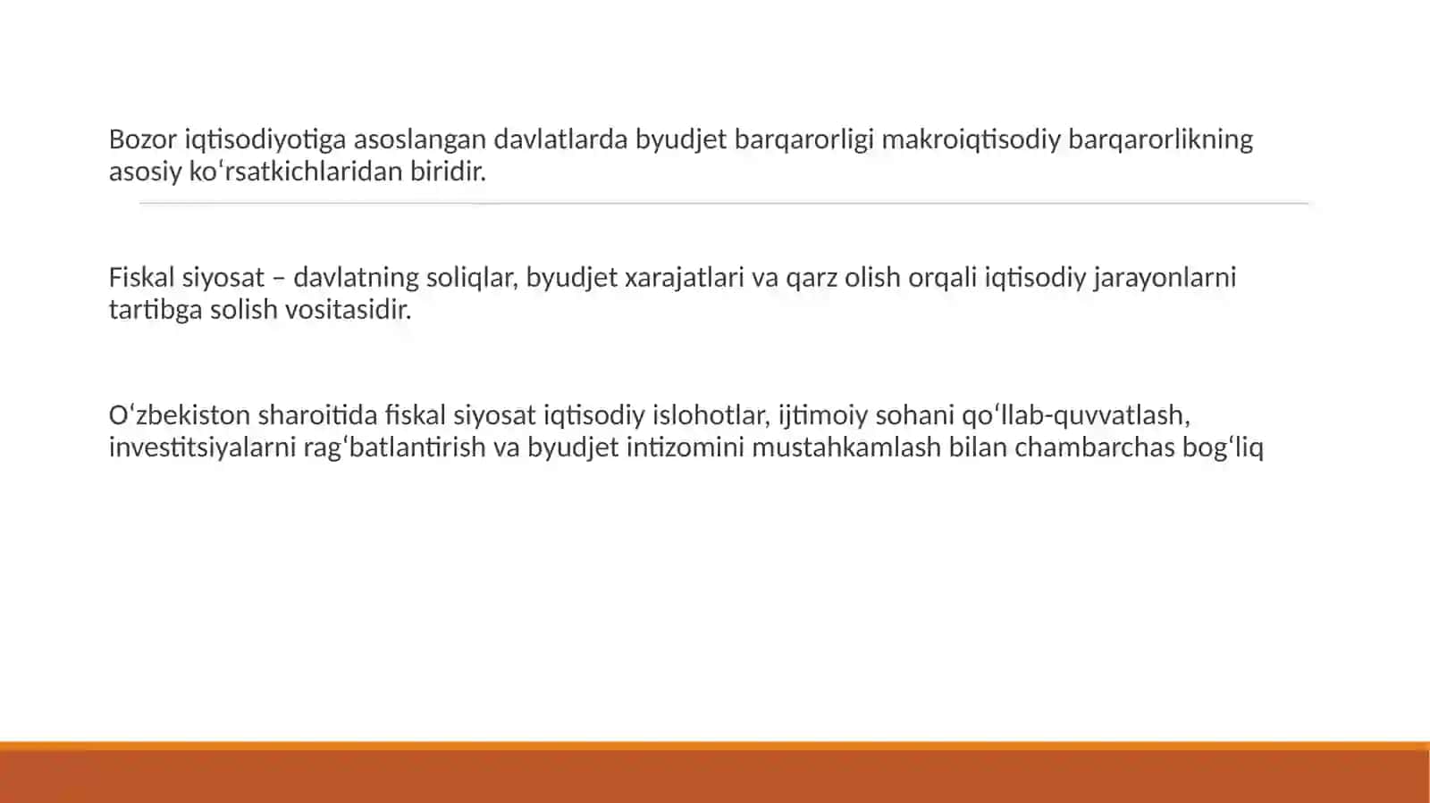 Davlat byudjeti barqarorligini ta'minlashda fiskal siyosatning ustuvor yo'nalishlari 3