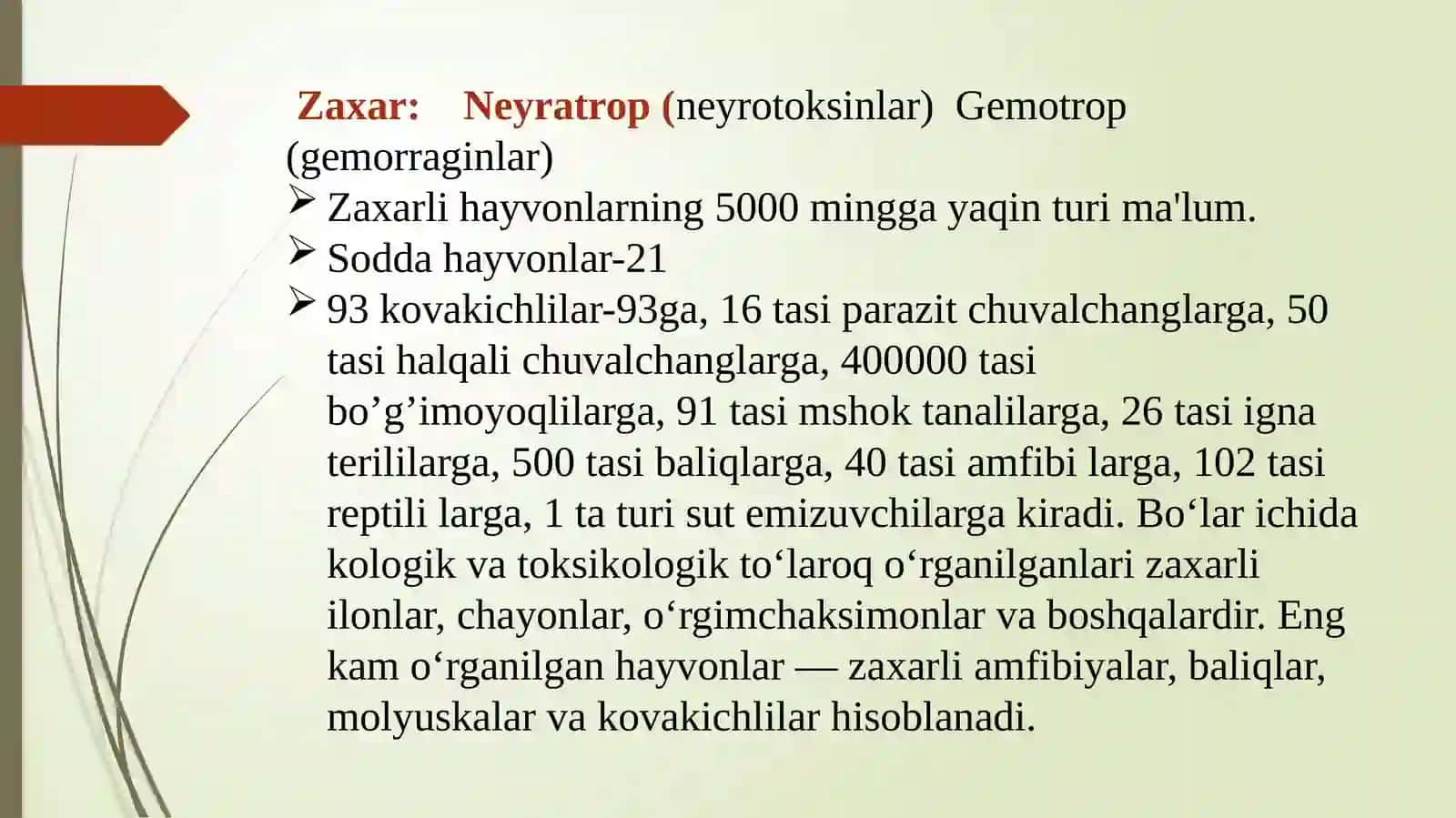 Zaharli hayvonlar umurtqasizlar 3