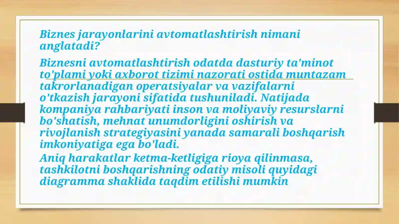 Biznesni Avtomatlashtirishning asosiy vazifalari 3