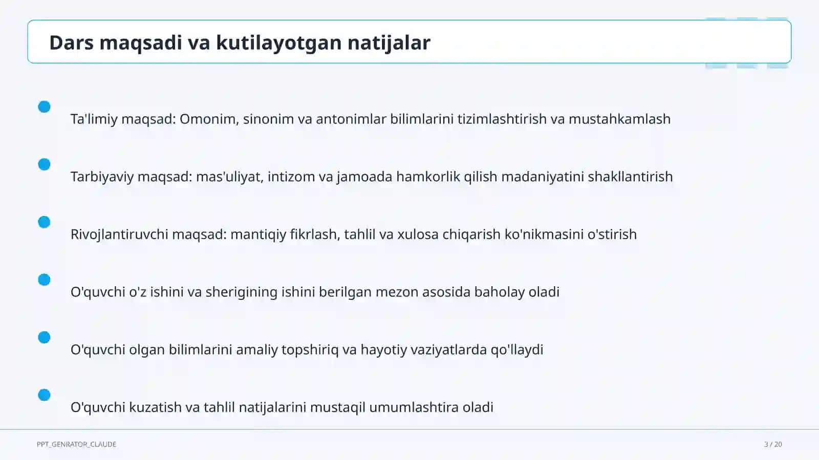 Omonim, sinonim va antonimlar (5-sinf) 3
