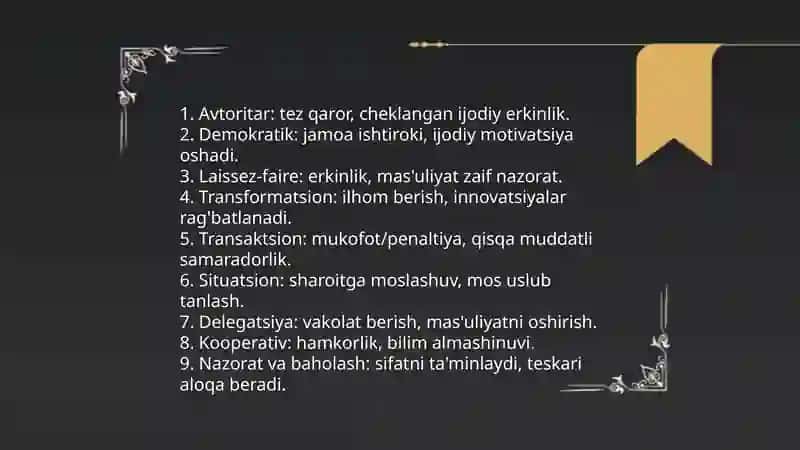 Ijodiy faoliyatni boshqarishning yo‘nalishlari 3